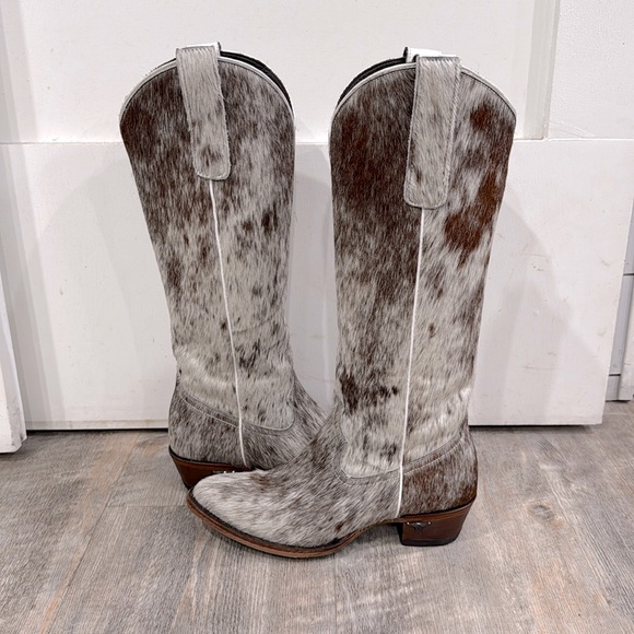 Lane Boots Shoes - Lane Plain Jane Hair on Hide Cowboy Cowgirl Heeled Boots Western